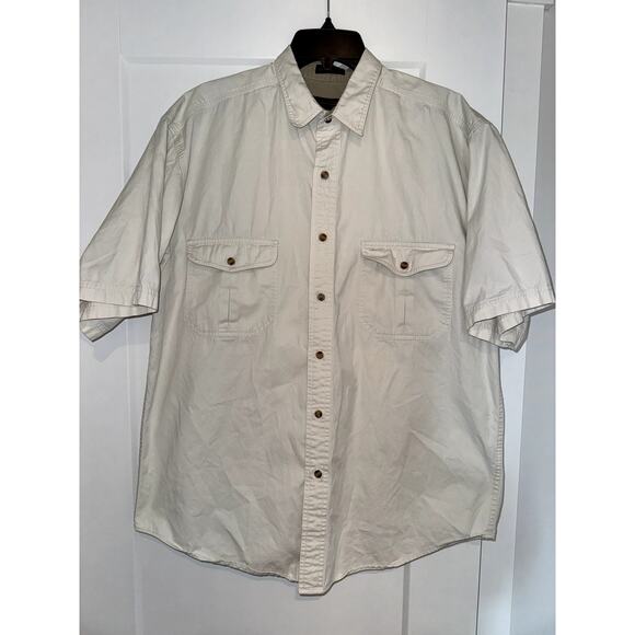 Eddie Bauer Rufton Twill Short Sleeve Button Up Shirt Men’s Large - Picture 1 of 8